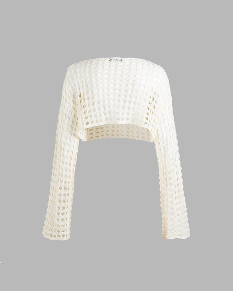 Ivory Knit Eyelet Sweater
